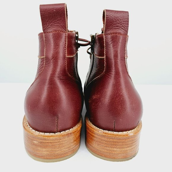 ELF Passage Lace Up Ankle Boots 9.5 Vintage Brown Leather Handmade Quality New - Picture 7 of 12